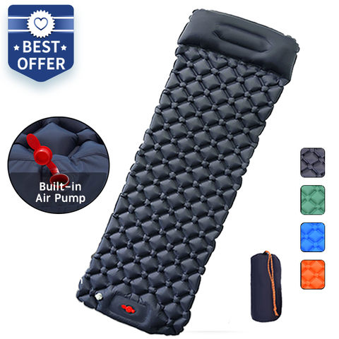 Coussin de couchage extérieur Camping matelas gonflable avec oreillers tapis de voyage lit pliant ultra-léger coussin d'air randonnée Trekking ► Photo 1/6