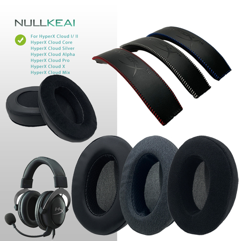 Null keai – oreillettes de remplacement, pour HyperX Cloud I II,Core,Silver,Alpha Cloud Pro, Mix,Cloud X, coussin confortable mis à niveau ► Photo 1/6