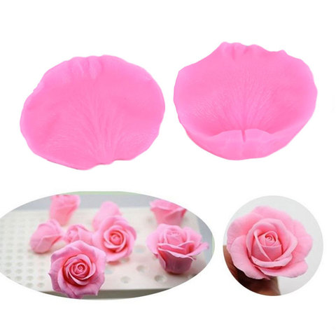 Moule à gâteau en Silicone, pétales de Rose, veines, outil de sucre, méridiens fleur, outils de décoration de gâteau au sucre, 1 pièce ► Photo 1/6