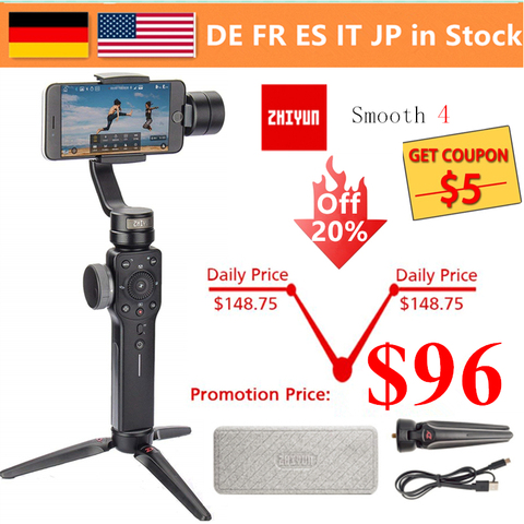 Zhiyun lisse 4 Q2 Vlog Live 3 axes stabilisateur de cardan pour Smartphone portable pour iPhone Xs Max X 8 7 & Samsung S9, S8 & caméra d'action ► Photo 1/6