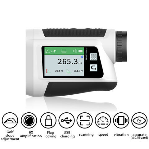 Télescope de Golf à écran tactile, télémètre Laser rechargeable, écran LCD, Distance Laser avec verrouillage de drapeau 600m ► Photo 1/6