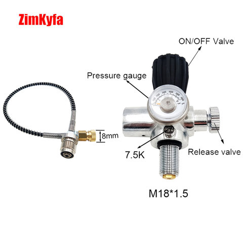 Adaptateur de recharge de Station de remplissage d'air de Valve de charge de plongée de PCP de Jubilee avec la jauge 400bar 6000psi avec les fils 5/8-18UNF ou M18x1.5 ► Photo 1/6