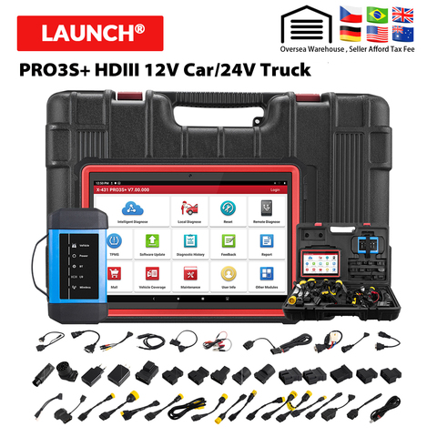 LAUNCH – X431 PRO3S + HDIII outils de diagnostic automobile, système complet, lecteur de code obd2, pk X431 V PRO MK808, 12V/24V ► Photo 1/6