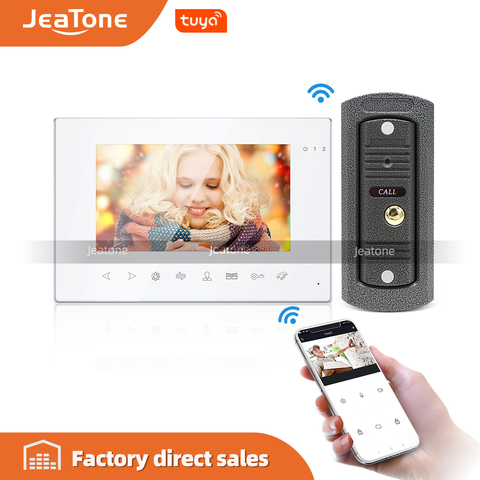 JeaTone – visiophone avec moniteur Wifi Tuya 7 pouces, interphone vidéo pour porte, multilingue, prise en charge de la commande par téléphone à distance, détection de mouvement ► Photo 1/6