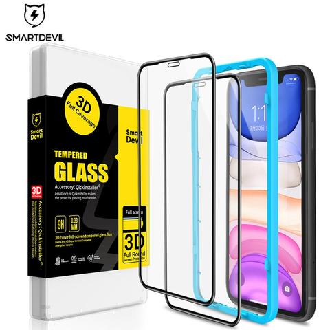 SmartDevil 2 pièces verre trempé pour iPhone 12 Pro Max 11 Pro Max 7 8 X XS XR protecteur d'écran couverture complète résistant aux rayures ► Photo 1/6