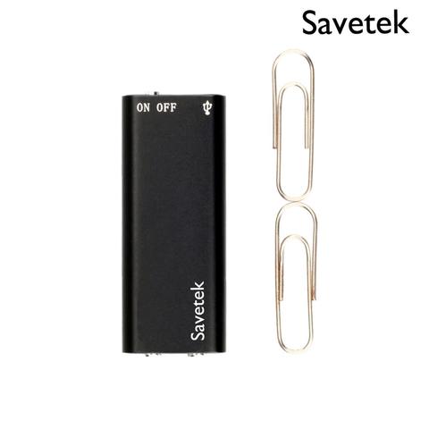 Savetek Plus Petit Mini USB Stylo À Commande Vocale 8 GB enregistreur vocal numérique Avec Mp3 Lecteur 384 kbps Enregistrement Noir ► Photo 1/6