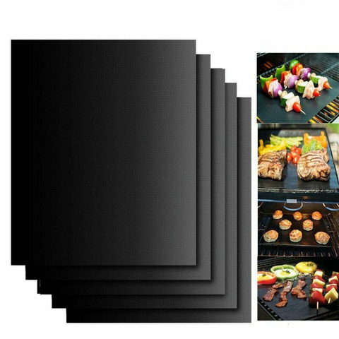 Tapis de cuisson en Silicone réutilisable, plaque de cuisson pour BBQ, noir, plateau de four antiadhésif, Gadgets de cuisine ► Photo 1/6