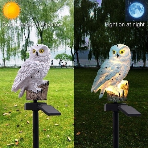 Statue de jardin imperméable à énergie solaire, 1 pièce, luminaire décoratif d'extérieur, idéal pour un sentier, une pelouse, un hibou ou un Animal ► Photo 1/6