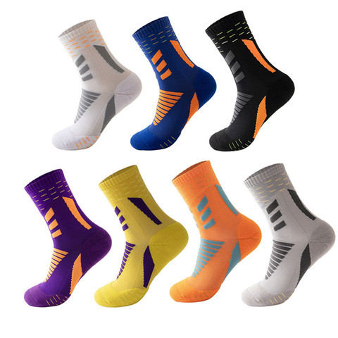 Chaussettes de course professionnelles coton épais chaussettes longues été respirant basket-ball Tennis hommes sport chaussettes courtes Absorption des chocs ► Photo 1/6