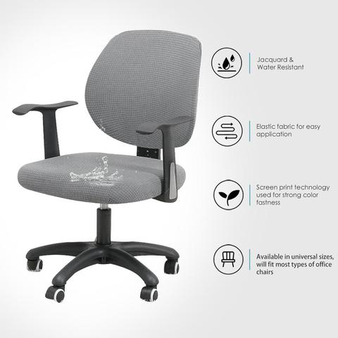 Housse de chaise de bureau, élastique, imperméable, Jacquard, imperméable, pour ordinateur de jeu ► Photo 1/6