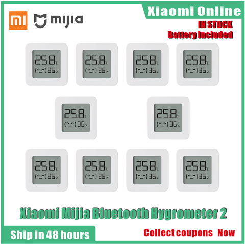 2022New 1-10 pièces Xiaomi Mijia thermomètre Bluetooth 2 sans fil intelligent hygromètre numérique thermomètre fonctionne avec Mijia APP ► Photo 1/6