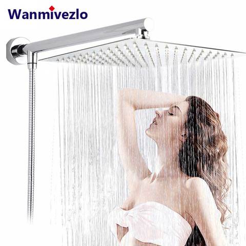 Pommeau de douche mural ultra fin, Chrome brillant, 8 