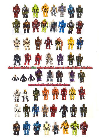 Lot de 15 figurines de méga blocs aléatoires, Cheif, Spartan, grognements, armateur brut, jouet Elite HAL0 ► Photo 1/1