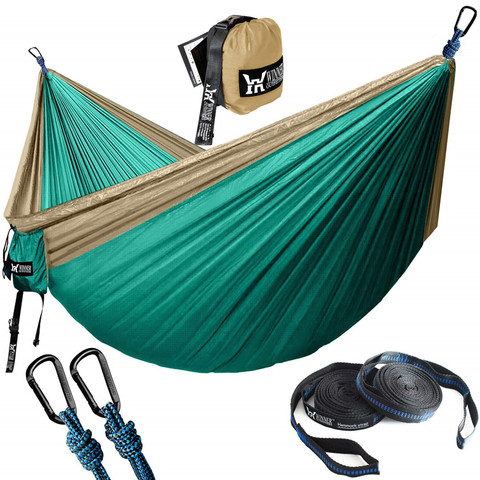 Hamac Portable en Nylon, deux places, chaise de couchage, mobilier de voyage, Parachute, pour Camping jardin survie ► Photo 1/6