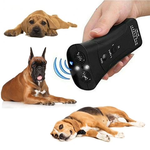 Dispositif d'entraîneur de contrôle de répulsif de formation de chien à ultrasons 2 en 1 dispositif Anti-aboiement Anti-aboiement ► Photo 1/6