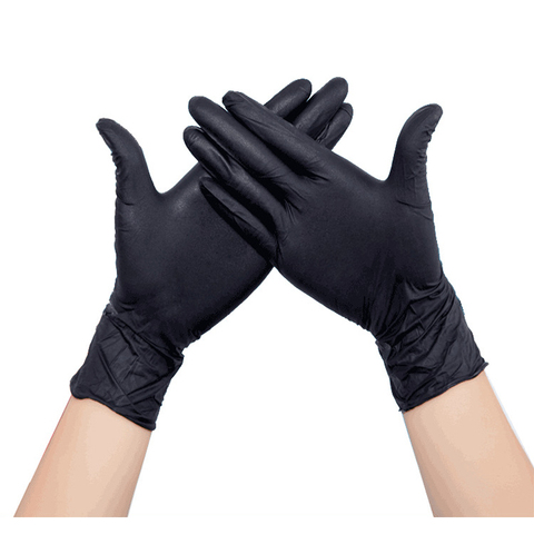 Latex nitrile jetable noir blanc gants cuisine travail de protection main ménage produits de nettoyage jardin accessoires maison ► Photo 1/6