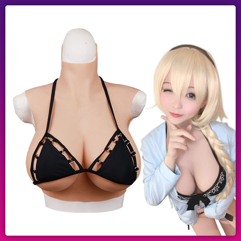 Eyung col haut Silicone poitrine formes faux seins plastron pour crosscommode glisser reine ► Photo 1/6