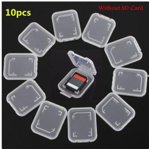 10 pièces Portable Transparent boîtier support boîte de stockage clair Standard mémoire en plastique étui pour carte mémoire SD SDHC TF Standard ► Photo 1/6