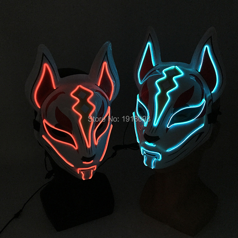 Nouvelle Mode Halloween MASQUE LED Fête D'halloween Masques De Mascarade Cosplay Fête Lumière LED JUSQU'À Masque de Renard Animal Masque de Fête ► Photo 1/6