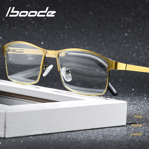 Iboode – lunettes de lecture pour hommes, haute qualité, alliage de titane, Vintage, Anti-blu-ray HD, pour ordinateur + 1.0 + 1.5 + 2.5 ► Photo 1/6