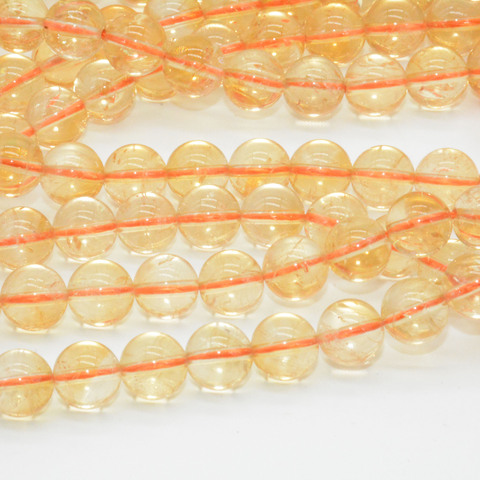 Perles rondes en Citrine naturelle, 8mm, sans traitement de couleur ► Photo 1/4