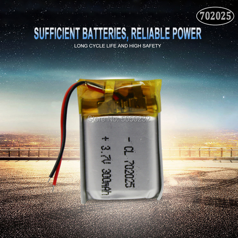 Batterie Rechargeable li-polymère 3.7, 220 V, 702025 mAh, pour Mp3, Bluetooth, casque, haut-parleur, enregistreur vidéo, souris sans fil, 1 pièce ► Photo 1/5