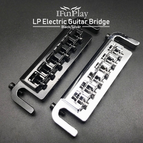 Pont enveloppant en alliage de Zinc de haute qualité pour guitare électrique LP Combo, cordier noir chromé ► Photo 1/6