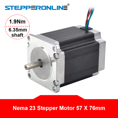 Moteur pas à pas Nema 23, 1,9 nm, 2,8 a, 57x76mm, arbre de 6.35mm, 4 fils pour imprimante 3D, routeur CNC ► Photo 1/5