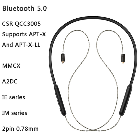 Macaw – écouteurs sans fil Bluetooth TE10-60 pro QCC3005 apt-x ll/Aptx, Mmcx 5.0mm A2DC IE80IPX5, câble étanche avec micro ► Photo 1/6