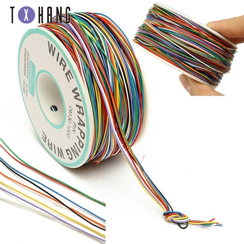 Cuivre plaqué étain 250M 8 fils couleur isolé P/N B-30-1000 30AWG fil emballage gaine de câble bobine pour carte mère d'ordinateur portable ► Photo 1/6