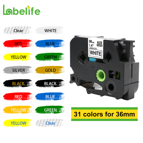 Labelife – ruban d'étiquettes pour imprimante Brother p-touch, 36mm, pour étiqueteurs PT TZ261 tze TZe-261, 261 ► Photo 1/6