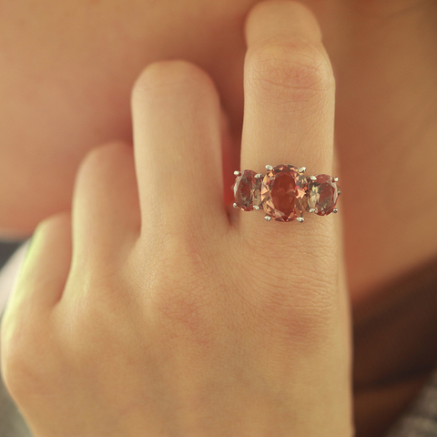 MH – bague ovale en Zultanite pour femmes, pierre précieuse solide, cadeau, rouge, argent Sterling 925, changement de couleur, bijoux fins ► Photo 1/6