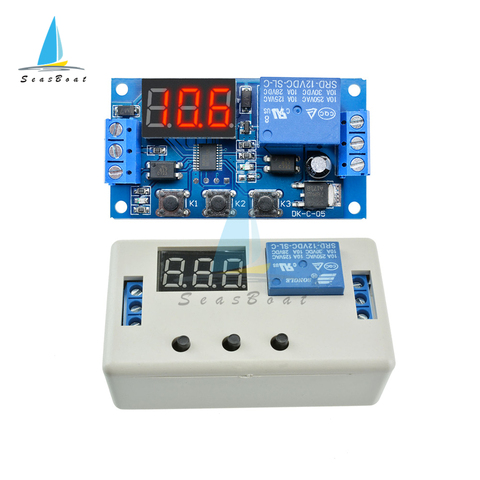 DC 12V LED relais de temporisation numérique déclencheur Cycle minuterie interrupteur de temporisation Circuit imprimé Module de contrôle de synchronisation réglable ► Photo 1/6