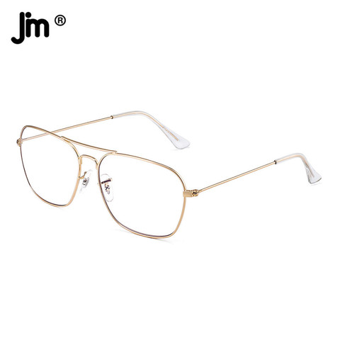 JM rétro bleu lumière ordinateur lunettes carré Vintage hommes femmes clair faux lunettes cadre ► Photo 1/6