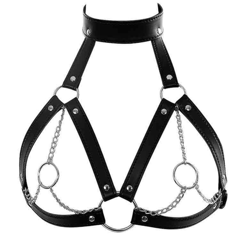 2022 nouveau BDSM fétiche Bondage collier corps harnais jouets sexuels produits pour adultes pour Couples sexe Bondage ceinture chaîne esclave seins femme ► Photo 1/6