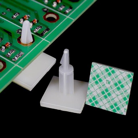 100 pièces en plastique pcb pilier bâton sur entretoise vis circuit Support verrouillage Snap-In poteaux Clips fixes adhésif 3mm trou Kit ► Photo 1/6