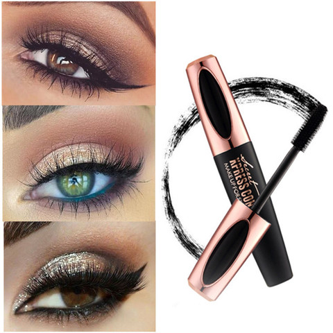 Mascara imperméable 4D, fibres de soie, 3d, Extension de cils, noir, épais, effet allongé, pour les yeux, cosmétiques, maquillage ► Photo 1/6