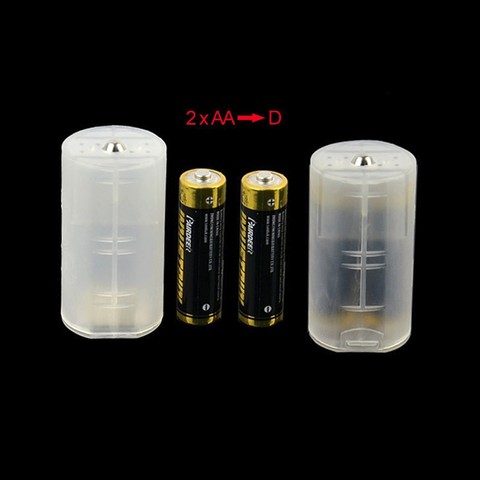 2xAA à D taille adaptateur de batterie en plastique AA à D taille blanc froid boîtes de Conversion de batterie pour le stockage de la batterie ► Photo 1/5