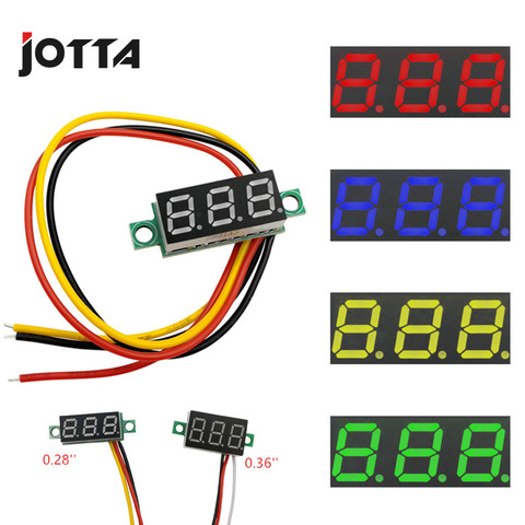 Mini voltmètre numérique à trois fils, 0-100V DC, voltmètre, jauge de tension avec Protection contre l'inversion de polarité, testeur de tension numérique ► Photo 1/5