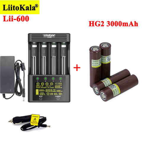 LiitoKala HG2 3000mAh batteries rechargeables avec Lii-600 chargeur de batterie pour 3.7V Li-ion 18650 21700 26650 1.2V AA aaa NiMH ► Photo 1/6