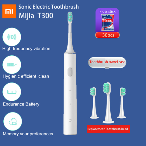 Original Xiaomi Mijia Sonic brosse à dents électrique longue durée de vie de la batterie Mi T300 brosse à dents haute fréquence Vibration moteur magnétique ► Photo 1/6