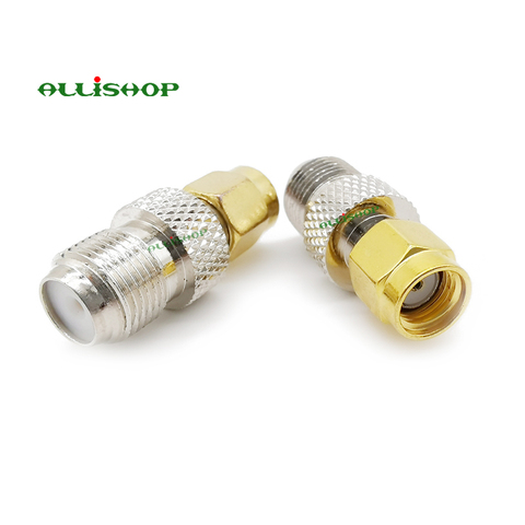 Connecteur Coaxial droit RP SMA vers Jack F, adaptateur RF SMA-F, ALLiSHOP, 50ohm, RP SMA mâle vers F Type femelle ► Photo 1/6