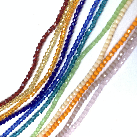 Perles bicone multicolores pour la fabrication de bijoux, 190 pièces de 2mm, 1 brin, accessoires de bricolage ► Photo 1/5