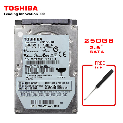 TOSHIBA – disque dur interne de 250 go, 2.5 pouces, sata 2, 250 mo/s, 150-5400 RPM, pour ordinateur portable, Notebook ► Photo 1/6