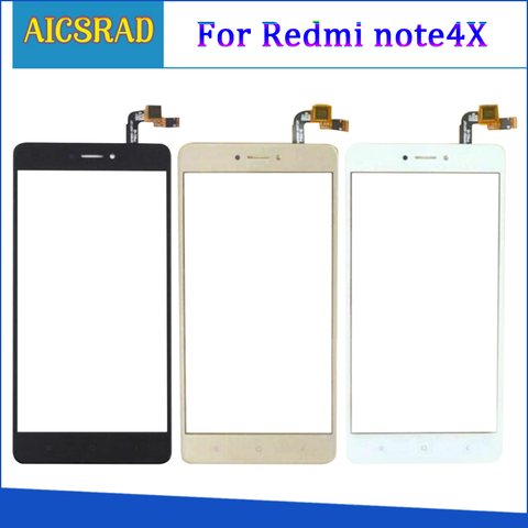 Verre pour écran tactile de téléphone Xiaomi Redmi Note 4X, 5.5 pouces, panneau de numériseur, verre avant, capteur d'écran tactile adhésif ► Photo 1/4