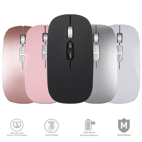 Souris Rechargeable sans fil M103, 2.4GHz, silencieuse, Rechargeable, avec 3 DPI ajustables, pour ordinateur portable, PC ou MacBook ► Photo 1/6