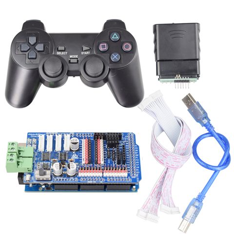 PS2 Joystick télécommande + carte Mega2560 + moteur 4 canaux 9 canaux servomoteur carte pour Arduino bricolage Mecanum roue Robot ► Photo 1/4