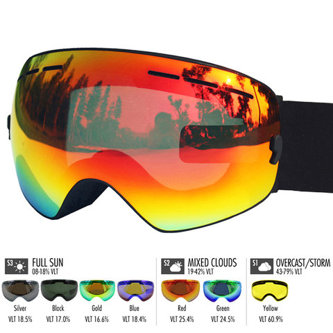 Ski Lunettes Double Couches UV400 Anti-brouillard Ski Lunettes de Neige Ski Snowboard Motocross Lunettes de Ski Masques ou Lunettes ► Photo 1/6