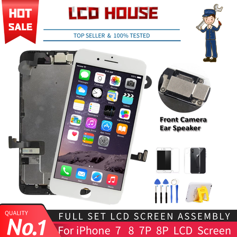 No.1 ensemble complet écran LCD pour iPhone 7 8 plus LCD assemblage complet tactile numériseur écran remplacement AAA affichage caméra avant ► Photo 1/6