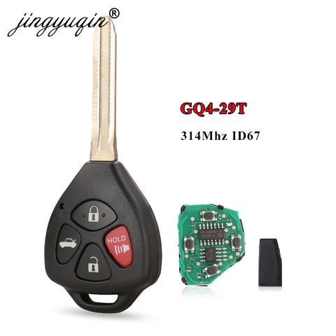 Jingyuqin GQ4-29T 314MHz ID67 clé pour Toyota USA Corolla Matrix 2008-2010 Pontiac Vibe télécommande voiture clé Fob 4 boutons ► Photo 1/4